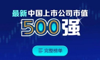 中国市值500强重磅出炉 腾讯位居中国市值500强第一